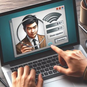 Tampilan menu Wi-Fi Status saat menampilkan password wifi di laptop Cara cek password wifi di laptop Windows tanpa aplikasi Langkah mudah mengetahui password wifi tersimpan di laptop Tutorial visual cara melihat password wifi lewat CMD