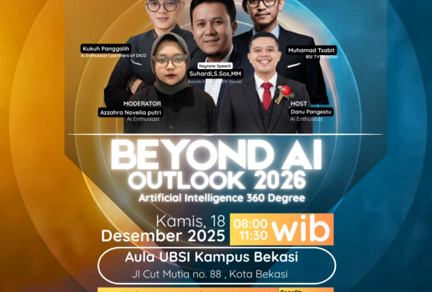 Seminar Beyond AI Outlook 2026 UBSI Bekasi: Membangun Wawasan Artificial Intelligence untuk akademisi